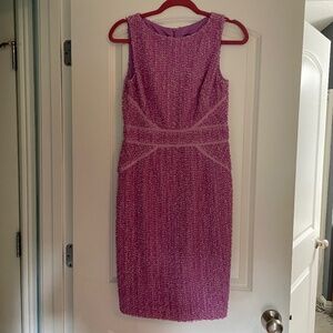 David Meister pink and white textured dress